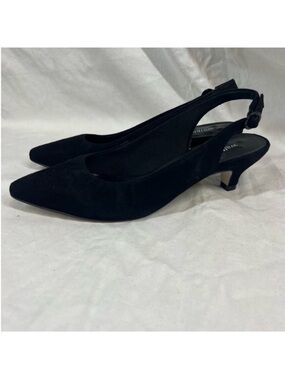 Walking cradles suede back strap pointed toe kitten heels Comfort classic